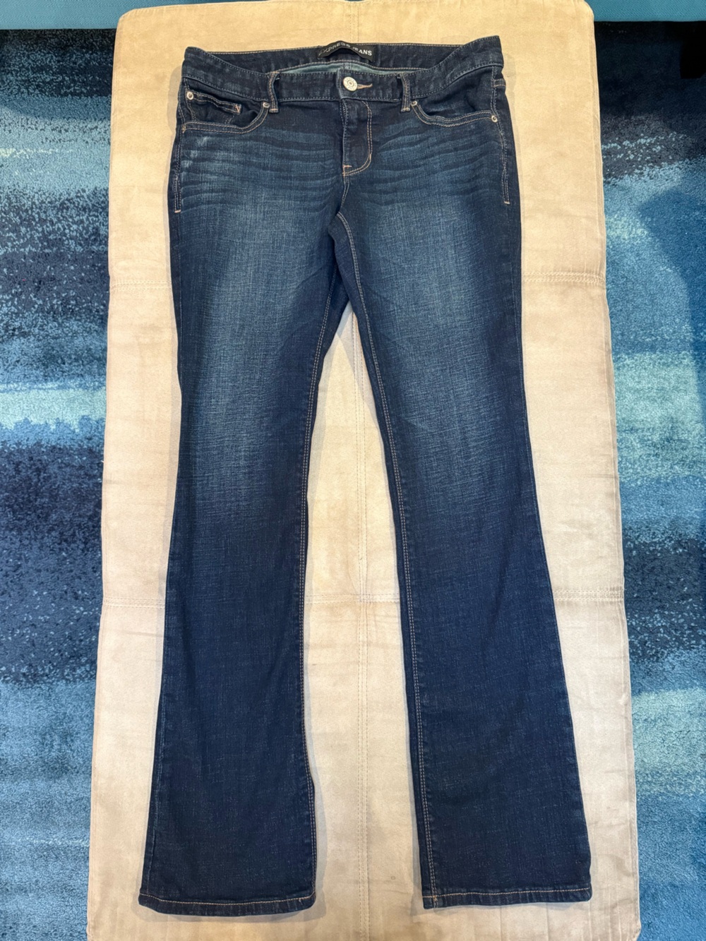 Express Dark Blue Barely-Boot Cut Jeans